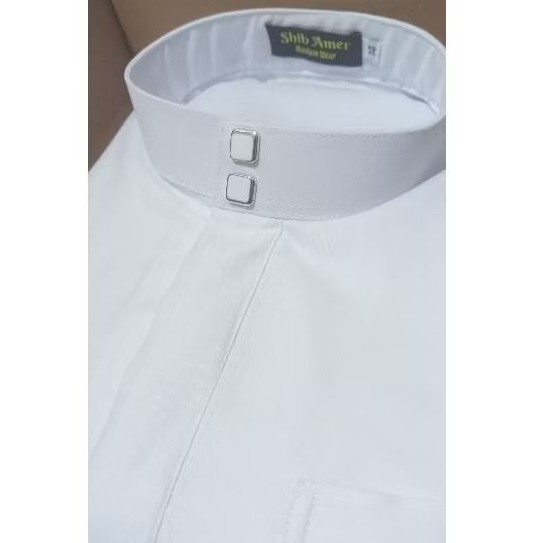 KFRU95 Jubah Putih / Gamis Putih Anak Laki Laki. Putih Polos Kerah Tegak Thobe