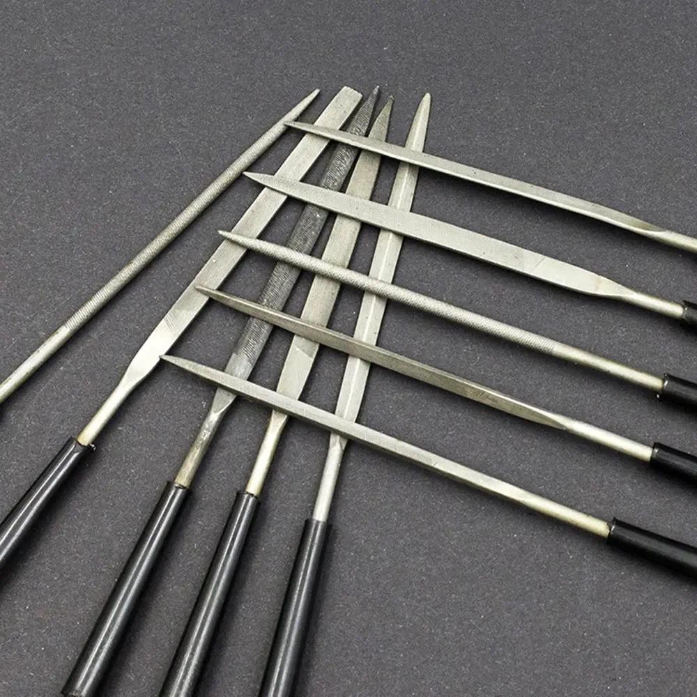 

STONEGO 5PCS/10PCS 3x140mm Needle File Set Jewelry Diamond Carving Craft Tool Metal Glass Stone Hand File Tool
