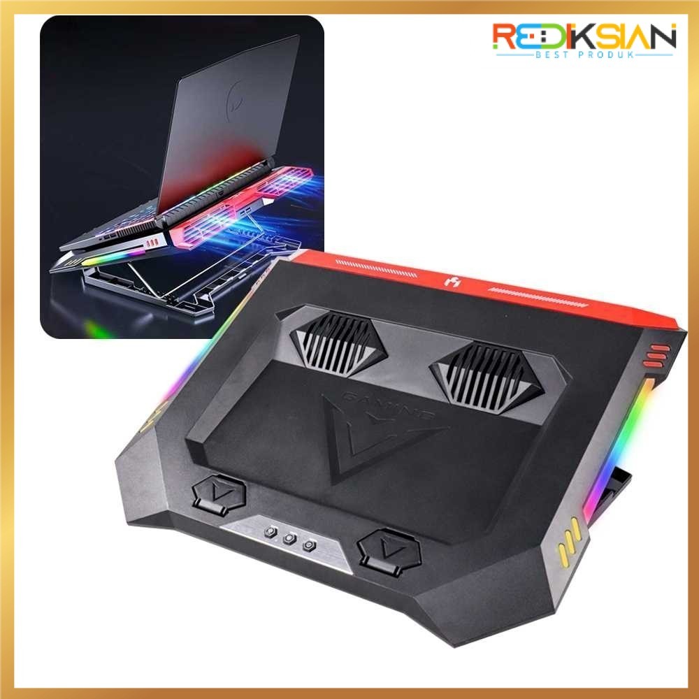 Gaming Cooling Pad Kipas Laptop LED 2 Fan | Kipas Laptop Bantalan Pendingin Gaming