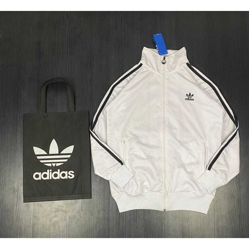 [BEST DEALS] Jaket Adidas tracktop putih UNISEX Pria  Wanita Premium Bahan Tebal
