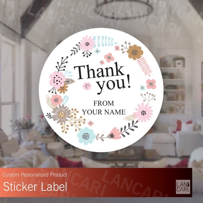

Stiker Label Thank You Ucapan undangan amplop custom Stickers snack