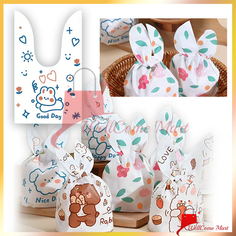 

50pcs Plastik rabbit pembungkus kue / Kantong Plastik Karakter Souvenir