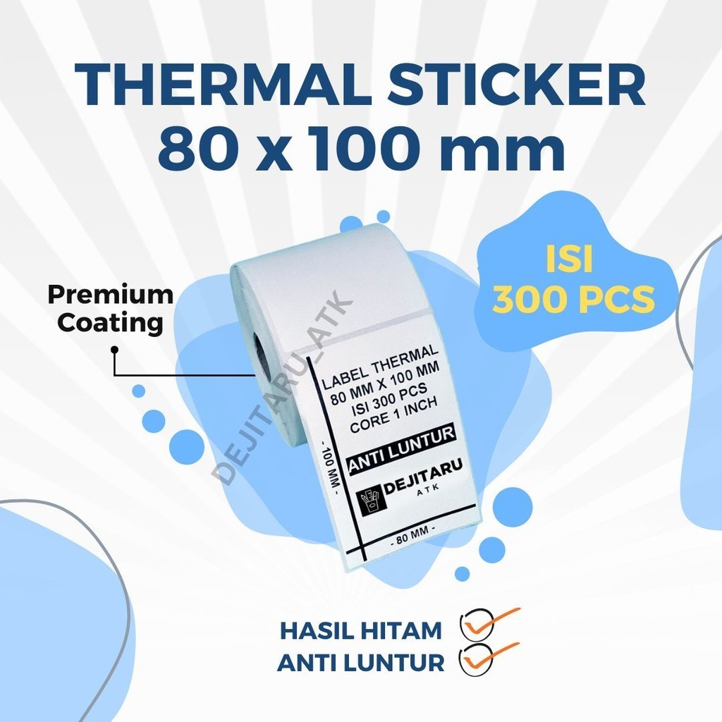 

LABEL RESI KERTAS THERMAL STIKER LABEL BARCODE UKURAN A6 78X100 MM ISI 300PCS