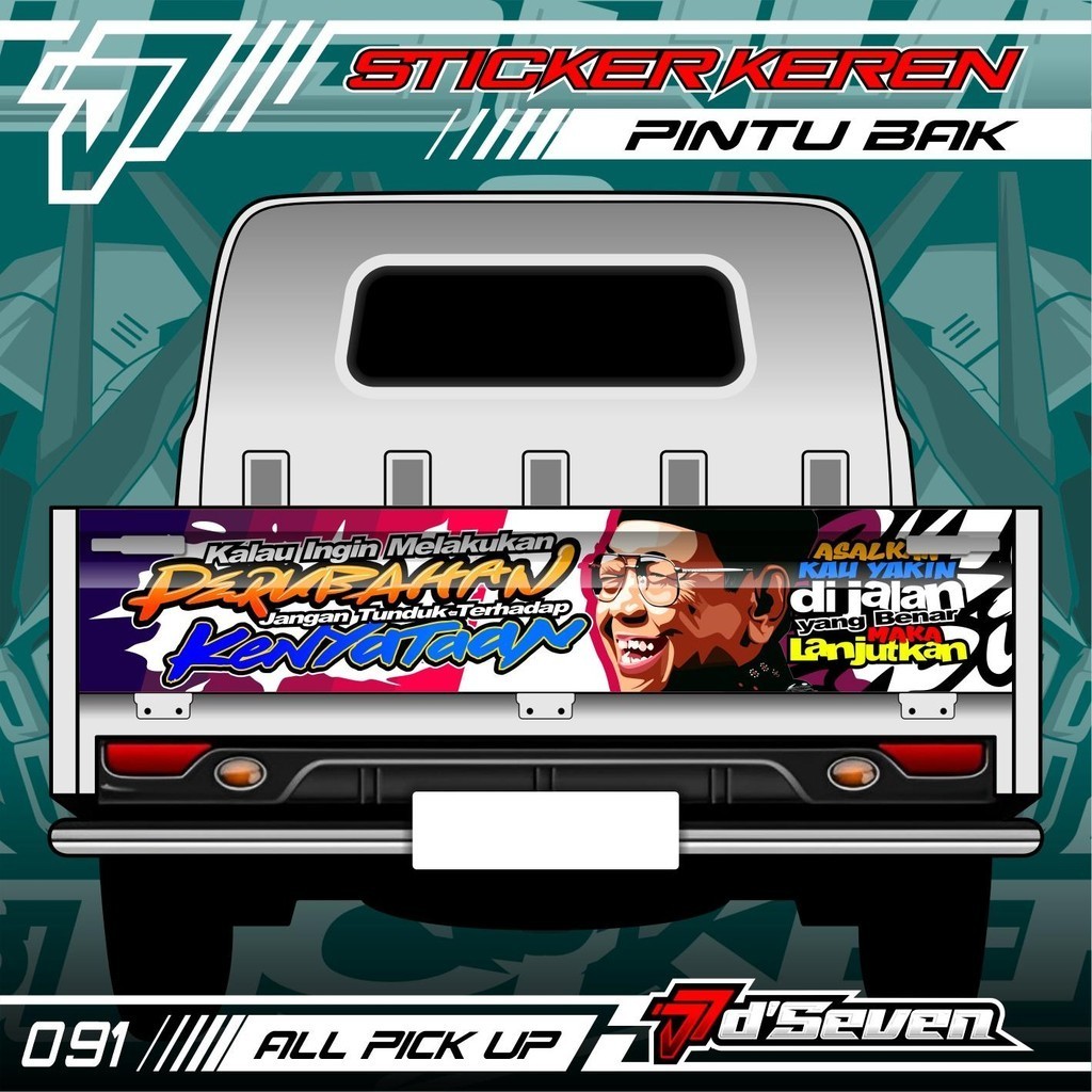 Stiker Pintu Belakang Bak All Pick UP GUS DUR MELAKUKAN PERUBAHAN Murah Berkualitas Bisa REQUEST