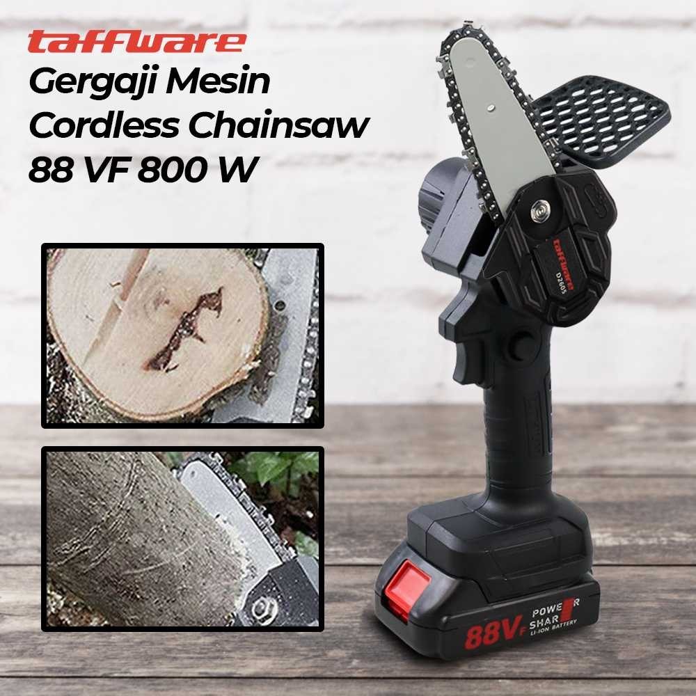 Gergaji Mesin Mini Elektrik Senso Pemotong Kayu Dahan Pohon Listrik Cordless Chainsaw 21V 4 Inch 800