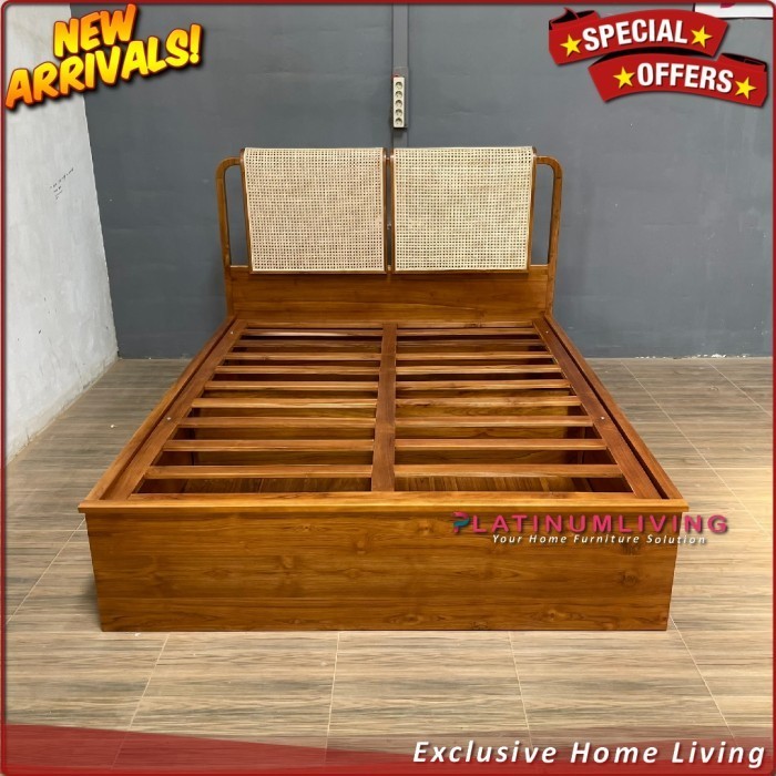 Tempat Tidur Jati Kombinasi Rotan Dipan Jati Rotan Divan Jati Rotan Furniture Jepara