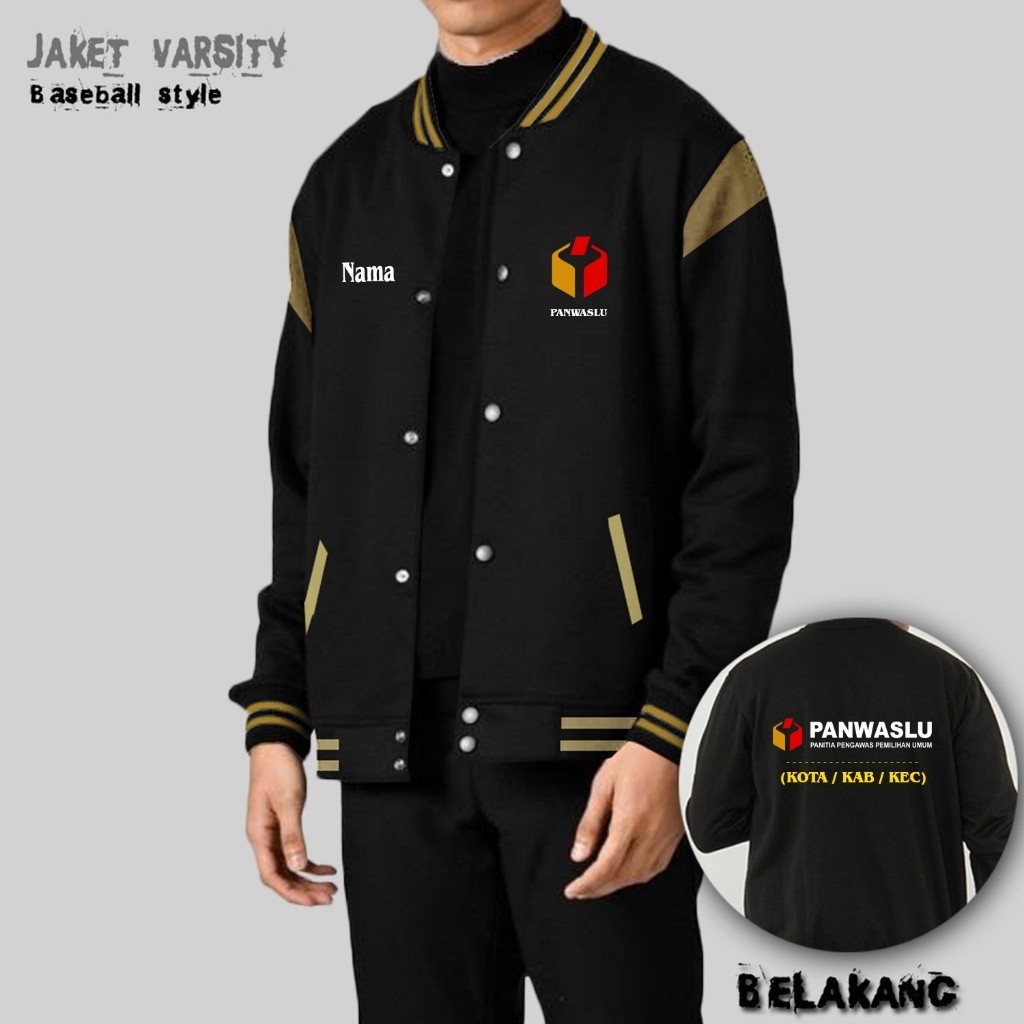 JAKET PANWASLU DAN BAWASLU TERBARU / JAKET BASEBALL KEREN PANWASLU BAWASLU / jaket custom sablon  BI