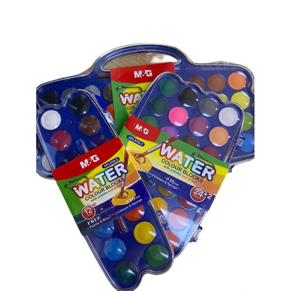 

M&G Cat Air Padat 12 24 36 Warna / Water Color Blocks M&G 30mm 12 24 36 Colors RB9