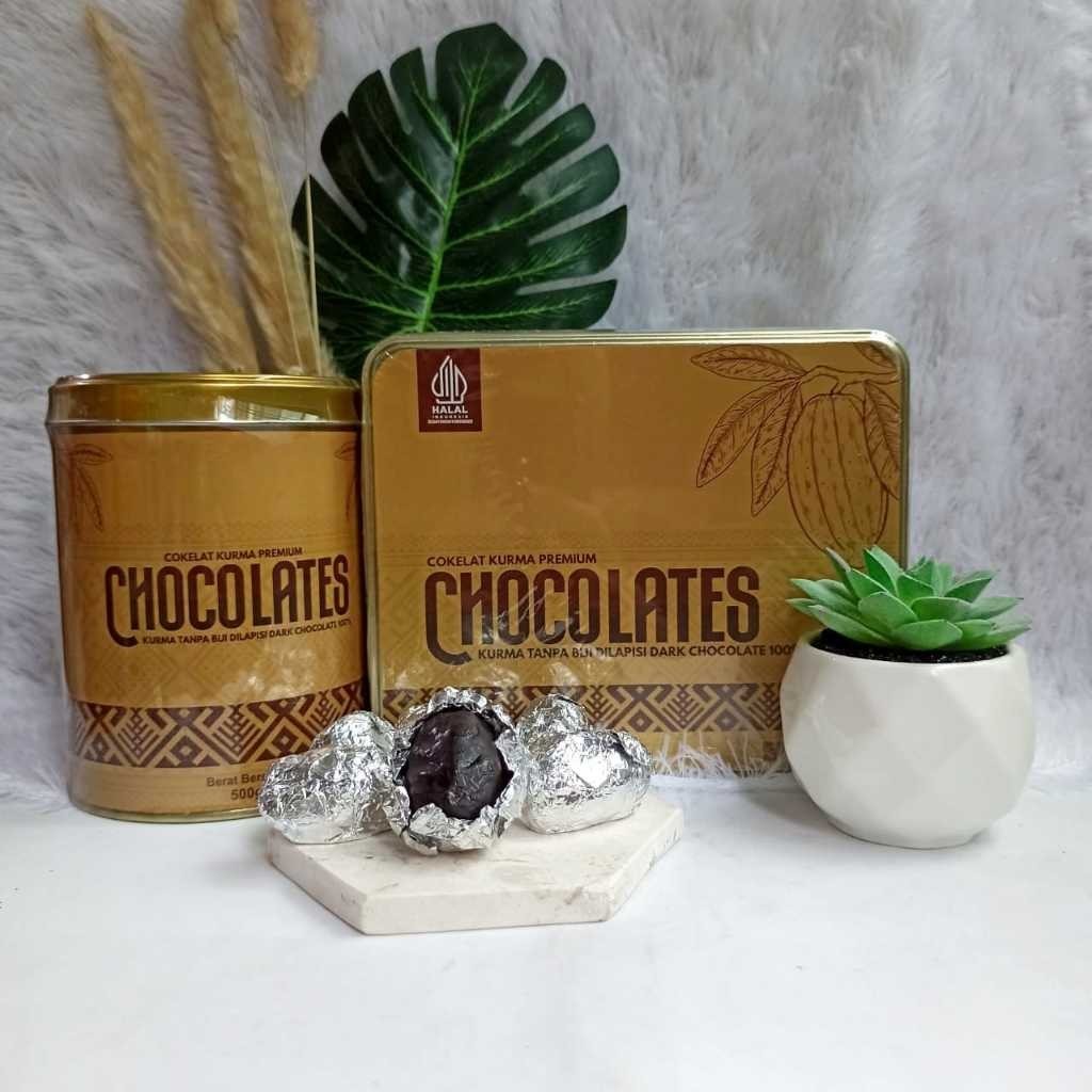 

CHOCOLATES KURMA COKLAT HITAM CHOCODATES DARK CHOCOLATE ZERO SUGAR PREMIUM HALAL BPOM
