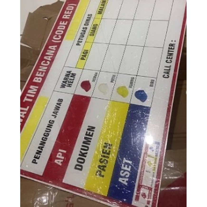 

PROMO!! -Papan Akrilik Jadwal Tim Bencana, Papan Code Red - 2mm, baut biasa