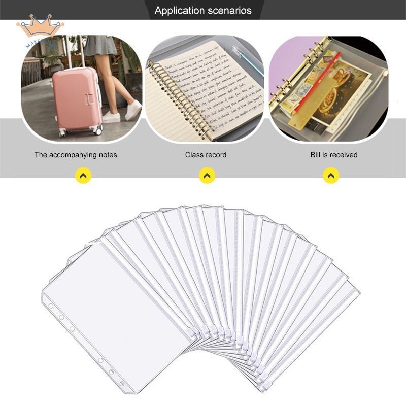 

Kantong Ziplock Zipper untuk Binder Card Slot untuk Binder A5/A6/A7 MK