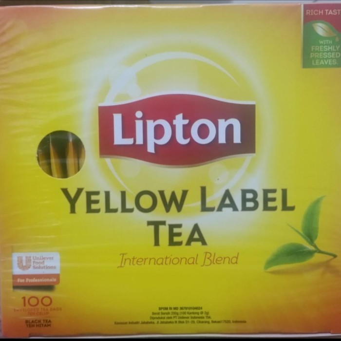 

Lipton yellow label tea enveloped tea bag teh celup 100 sheet