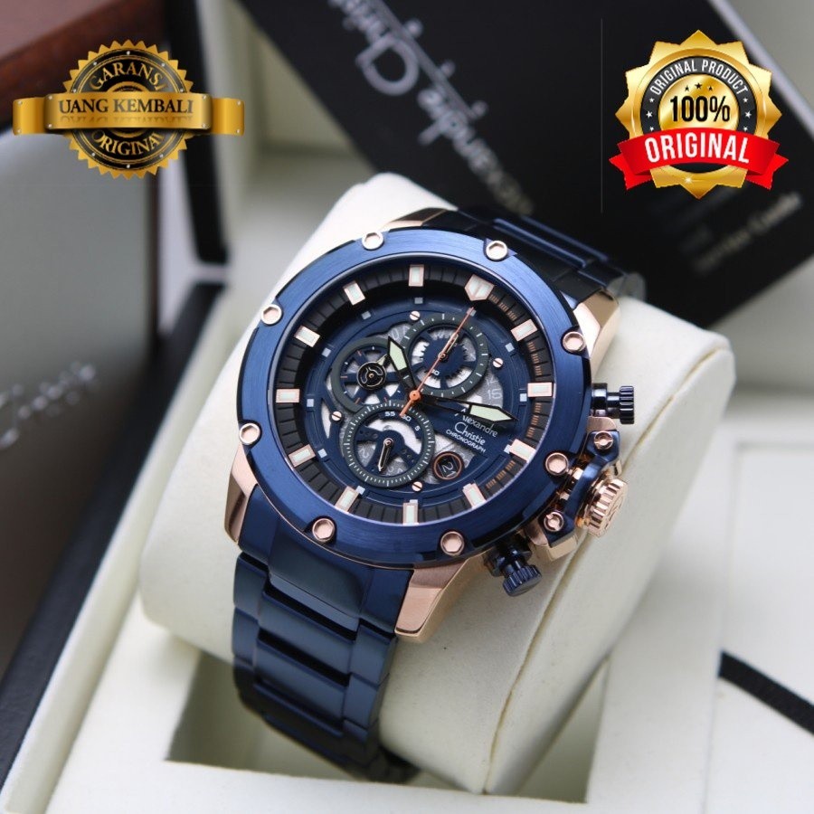 ORIGINAL JAM TANGAN ALEXANDRE CHRISTIE PRIA STAINLESS STEEL AC GARANSI RESMI ALEXANDER CRISTIE COWOK
