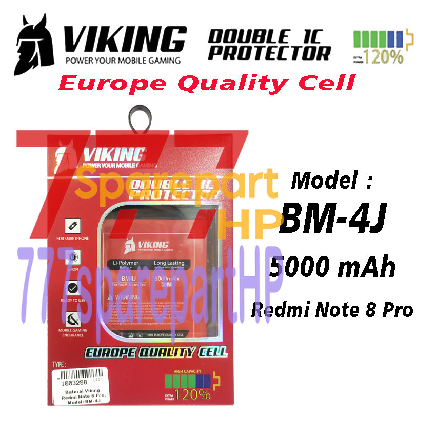 Baterai Double Power Viking BM-4J / Xiaomi Redmi Note 8 Pro / BM4J - Batu Batre Batere Baterei Batre