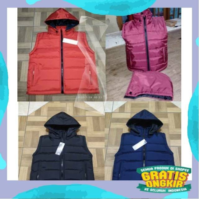 Jaket rompi parasut anak hooddie polos/ Prambowo