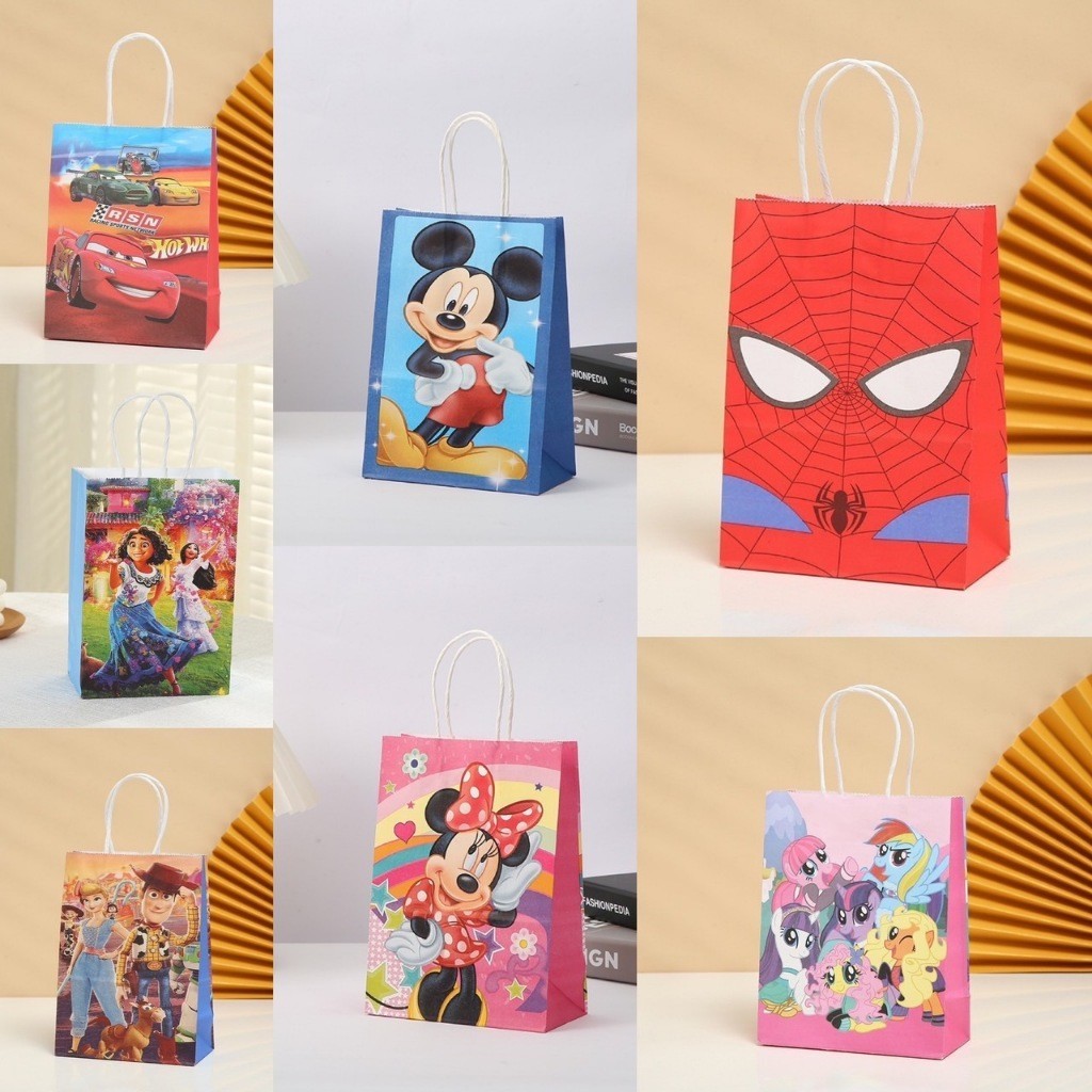 

Extra Paper Bag Kertas Hadiah Souvenier Ultah Tas Goodie Bag Happy Birthday Karakter Kartun Disney Lucu