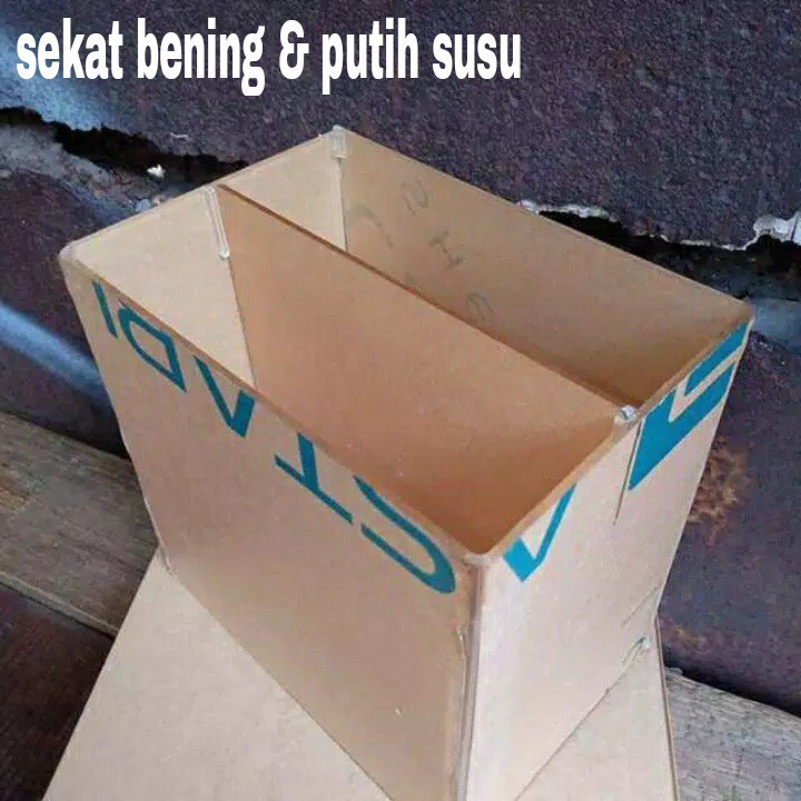 Aquarium Soliter Selfie Akrilik Cupang akuarium mini 2 kamar 15 x 15 x 15 3mm Sekat Putih dan Bening