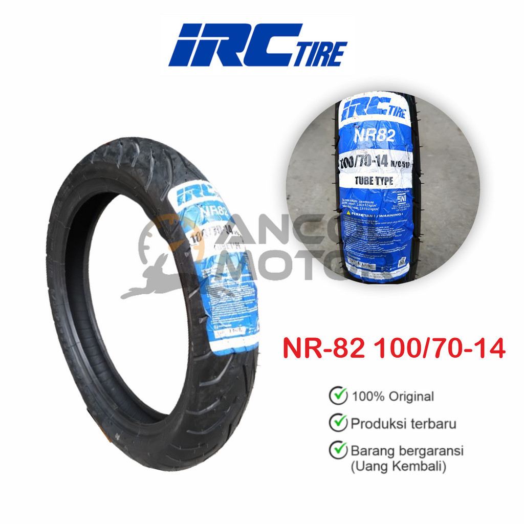 IRC NR82 100/70-14 Ban Luar Motor Matic Universal Belakang Tubetype