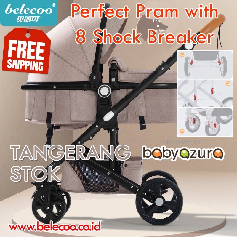 BABY STROLLER stroller belecoo NEW GENERATION ORIGINAL import brown KERETA BAYI / KERETA DORONG / DO