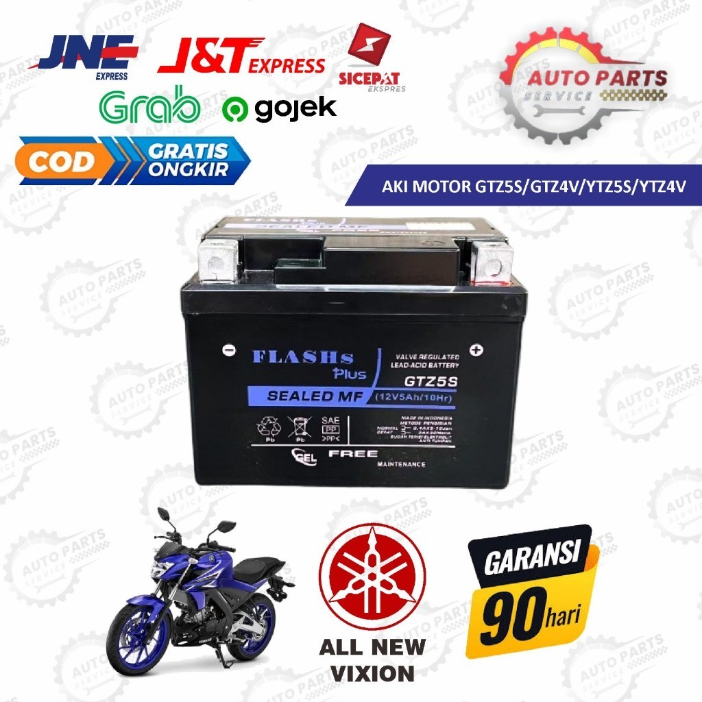 FULL KERING Aki Motor Yamaha Vixion Aki Kering Accu Kering MF GTZ5S Baterai GS Metic KUALITAS PERSIS