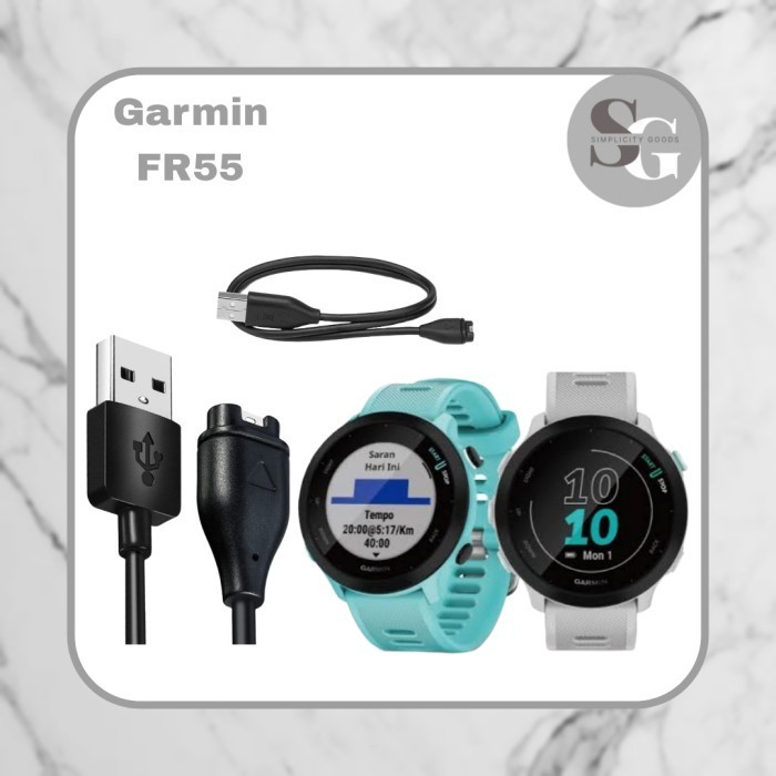 CHARGER CABLE SMART WATCH GARMIN FORERUNNER 55 KABEL CASAN JAM TANGAN