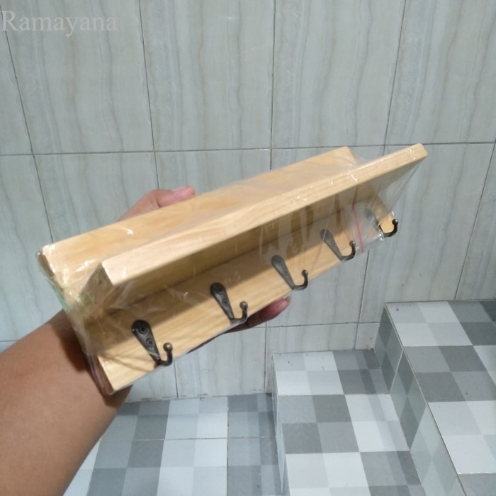 

Tempat Kunci / Gantungan Kunci / Rak Kayu Serbaguna / Key Holder - natural 30cm Murah