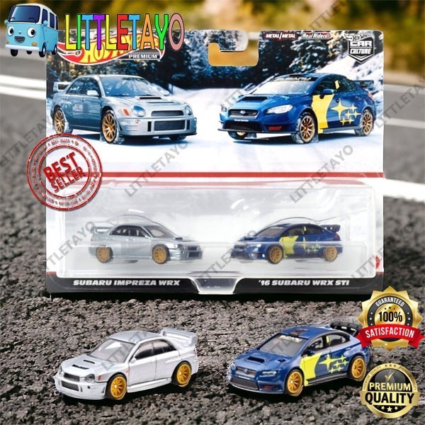 HOTWHEELS PREMIUM 2 PACK SUBARU IMPREZA WRX 16 SUBARU WRX STI - RALLY -OCS25