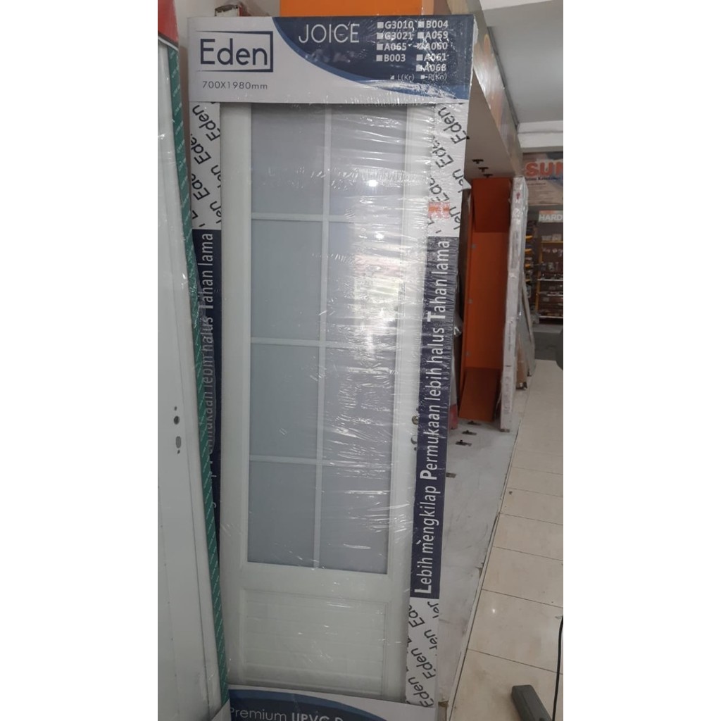 EDEN PINTU A060 JOICE UPVC 8 KACA PUTIH KIRI