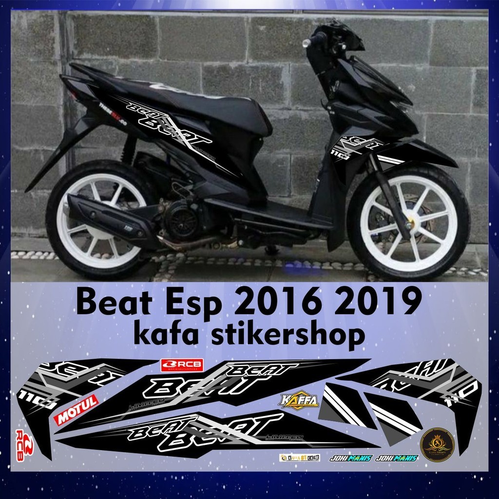COD/ Stiker Striping Variasi Beat ESP Beat NEW Sticker Beat Street Liat Variasi Motif List Hitam