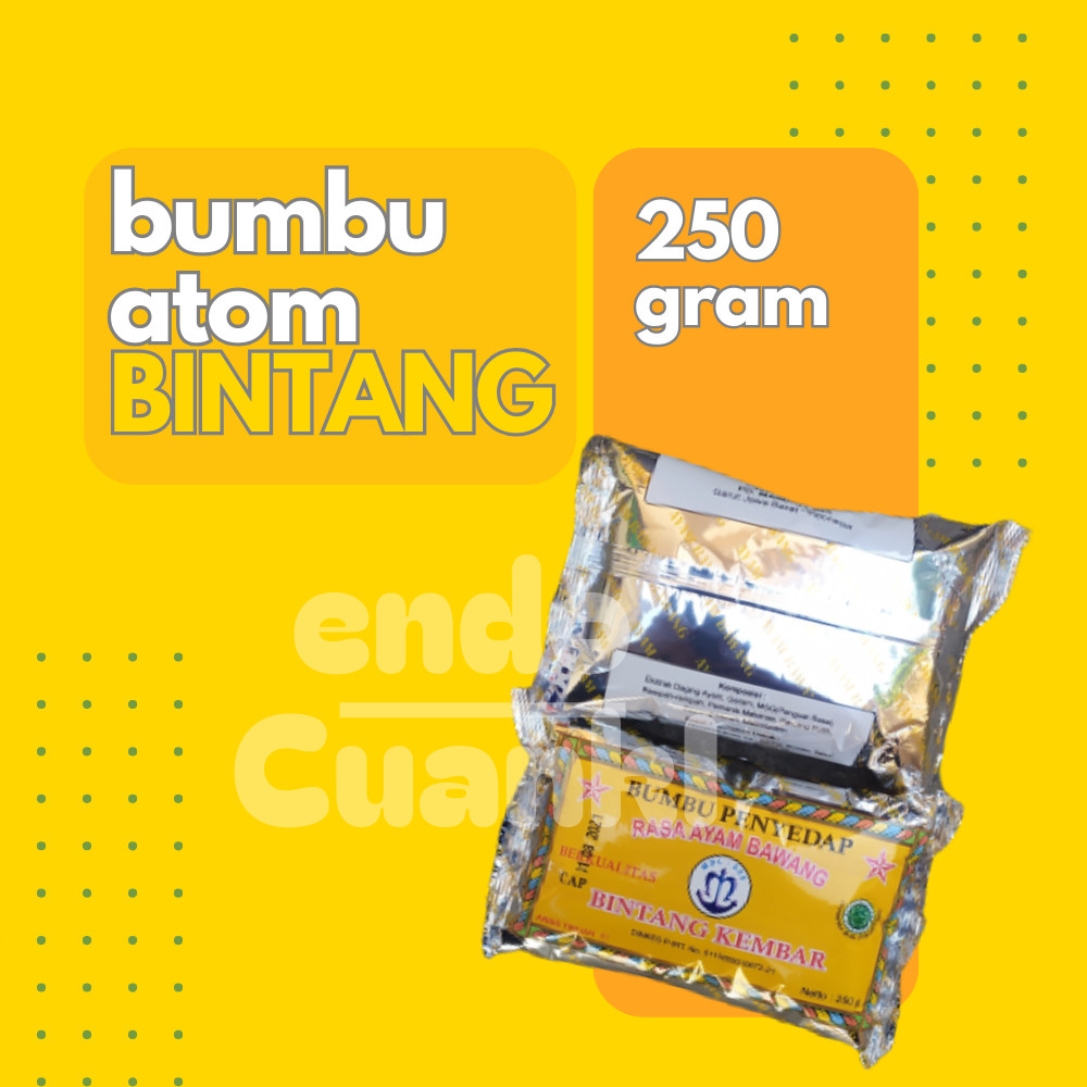 

250 Gr ATOM BINTANG Bumbu Penyedap Rasa Ayam Bawang Baso Aci ATOOM BINTANG MDL-525