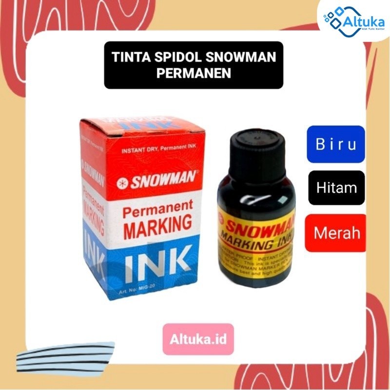 

Tinta Spidol Snowman Permanen Hitam Biru Merah