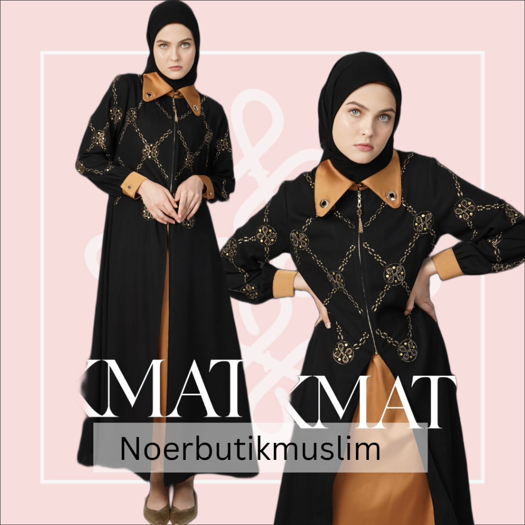 Hikmat Fashion Original A3833 Abaya Hikmat  noerbutikmuslim  Gamis turki Gamis turkey Abaya turkey A