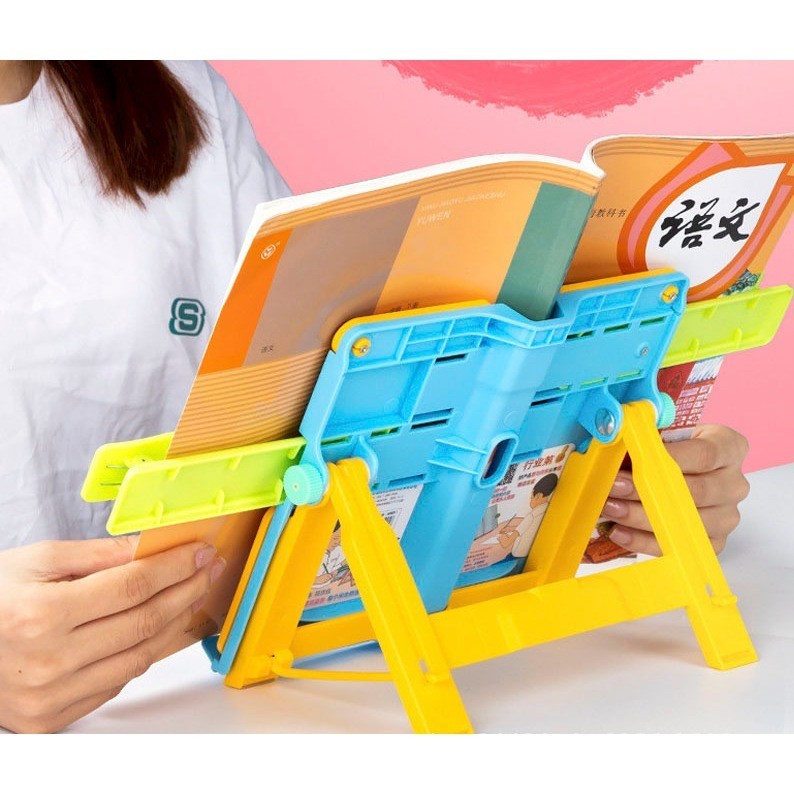 

Portable bookstand sandaran tablet atau buku Book Stand Reading Holder Penyangga Buku Untuk Membaca Tablet
