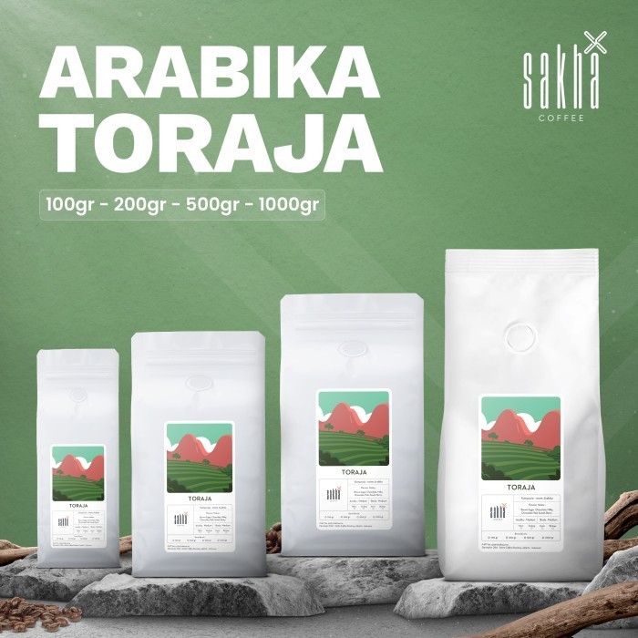 

[Coffee New] Kopi Arabika Toraja Sulawesi Arabica Coffee Beans Biji Bubuk Coffe - 100 gram, Bubuk Sedang