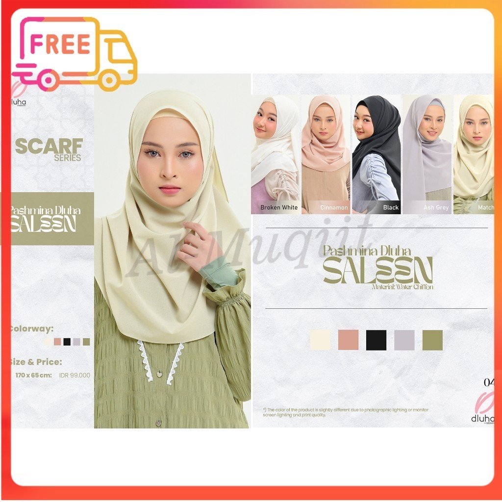 DISKON RABBANI ORI - Pashmina Dluha Saleen Kerudung Hijab Pashmina Al-Muqiit.Shop