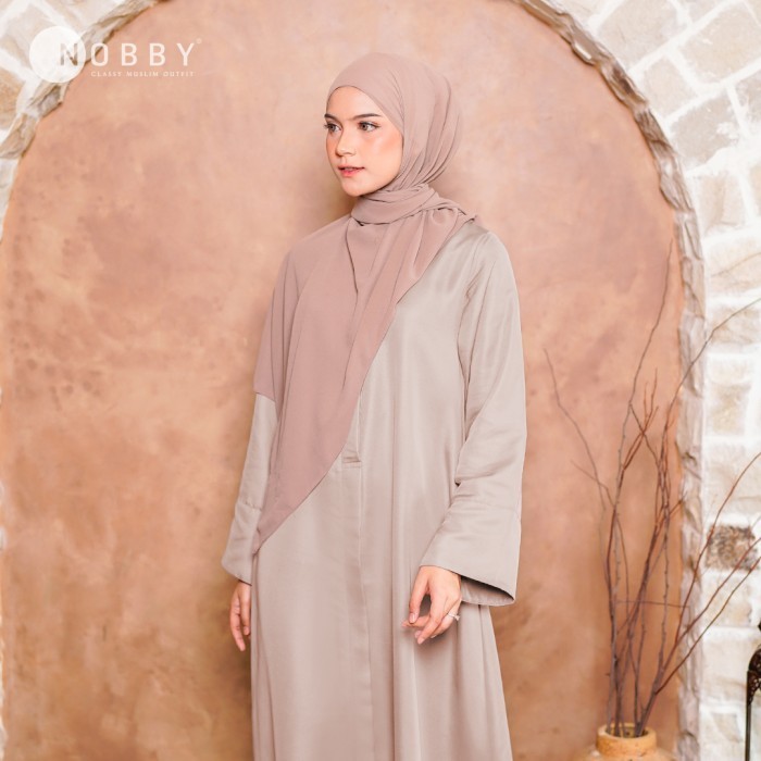 Nobby - Daima Dress 2 Gamis Polos Abaya  Koleksi Lebaran 2023 - Dusty purple, M