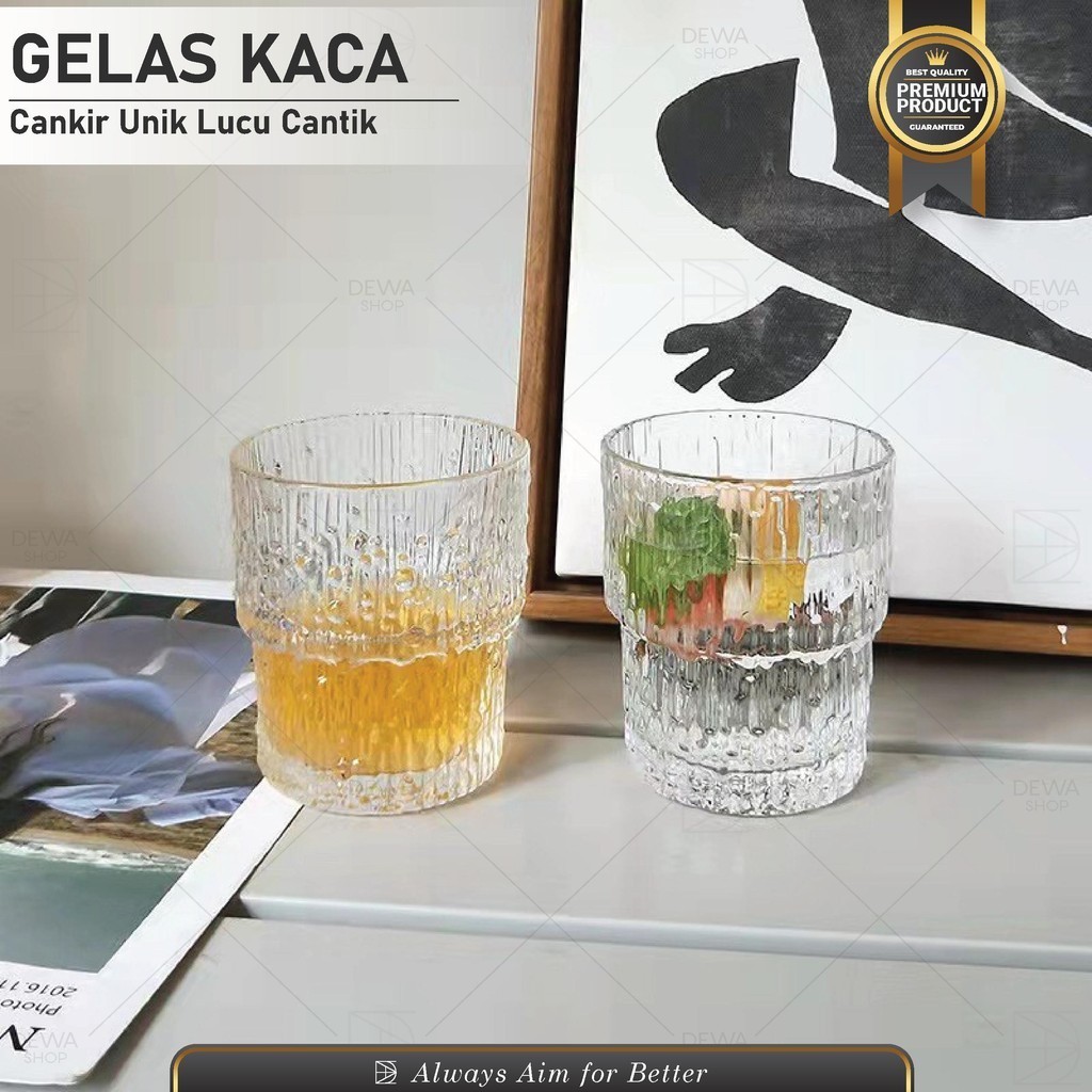 Glass Coffee Gelas Kaca Kopi Tebal Dessert cankir unik lucu cantik Kecil