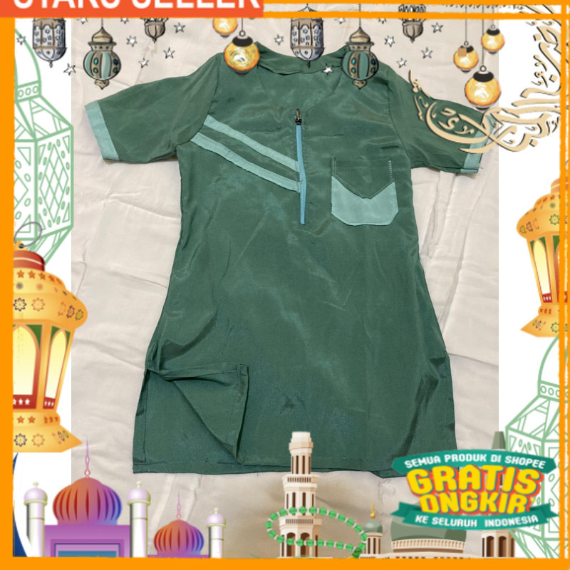 gamis anak polos homamade 3pcs/ Pink Dusty Fanta Merah muda