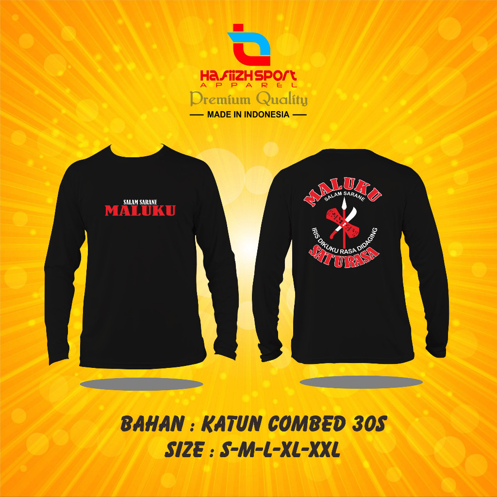 BAJU KAOS SALAM SARANE MALUKU / BAJU KAOS MALUKU SATU RASA LENGAN PANJANG PREMIUM