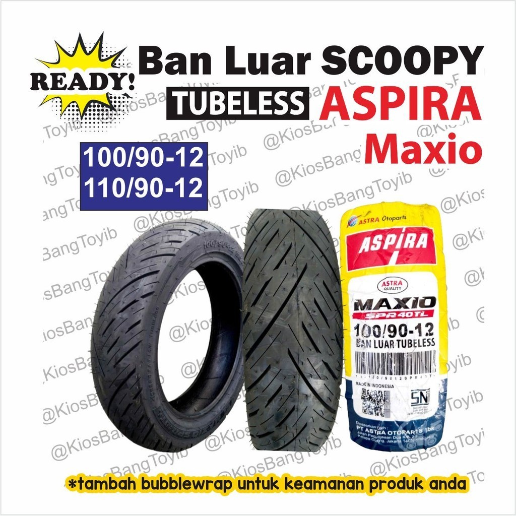 Ban Luar SCOOPY Tubeless Depan Belakang ASPIRA Ori Ring 12 MAXIO SPR40
