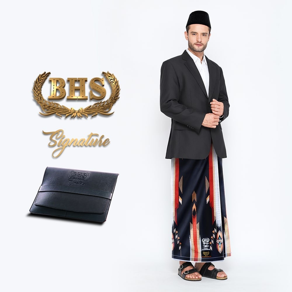 Sarung BHS Signature Gold Motif S77 SGC Hitam Gold