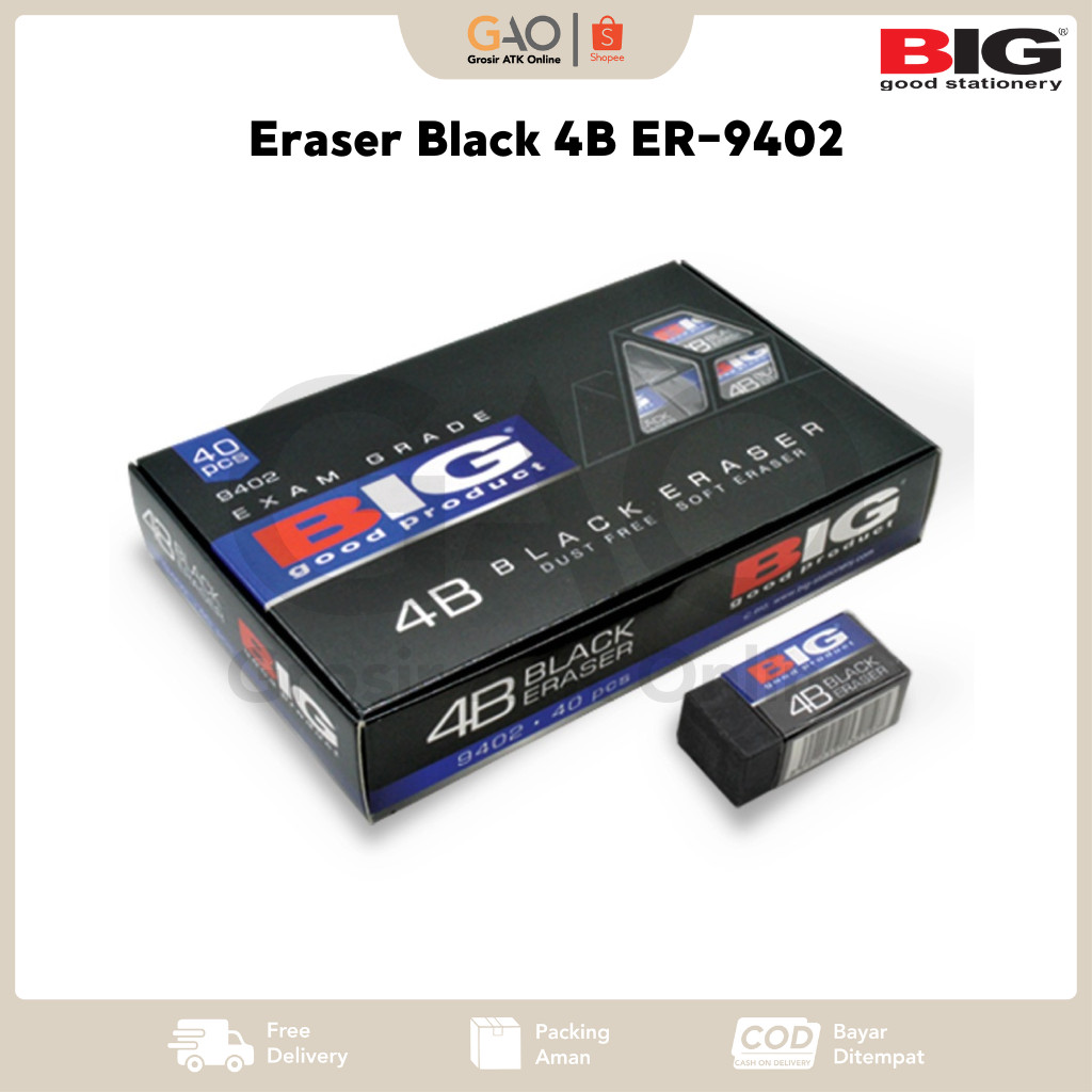 

Eraser Black 4B BIG ER-9402/ Penghapus Hitam BIG Kecil ER-9402