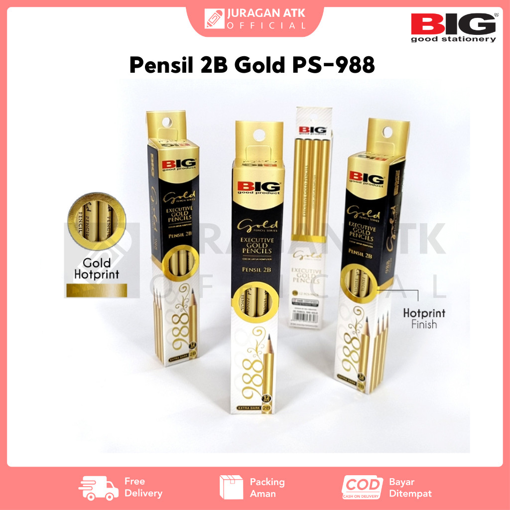 

Pensil 2B Gold BIG Standar Ujian Komputer PS-988 (1Pack Isi 12Pcs)