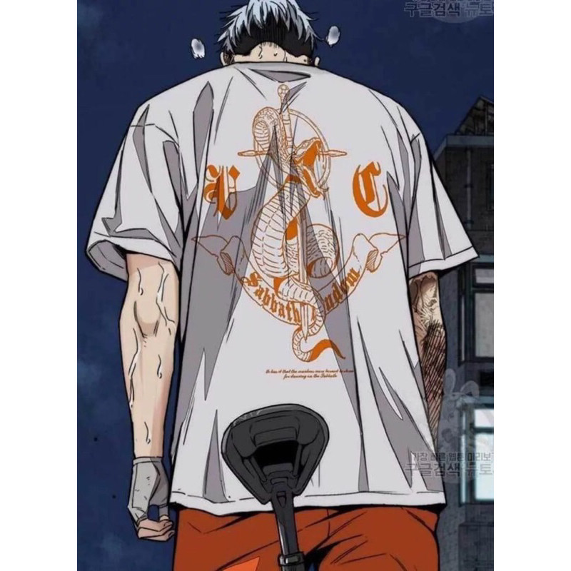Kaos Sabbath Crew Joker Gold T Shirt Baju Wind Breaker Komik Manhwa outfit Bahan tebal combed
