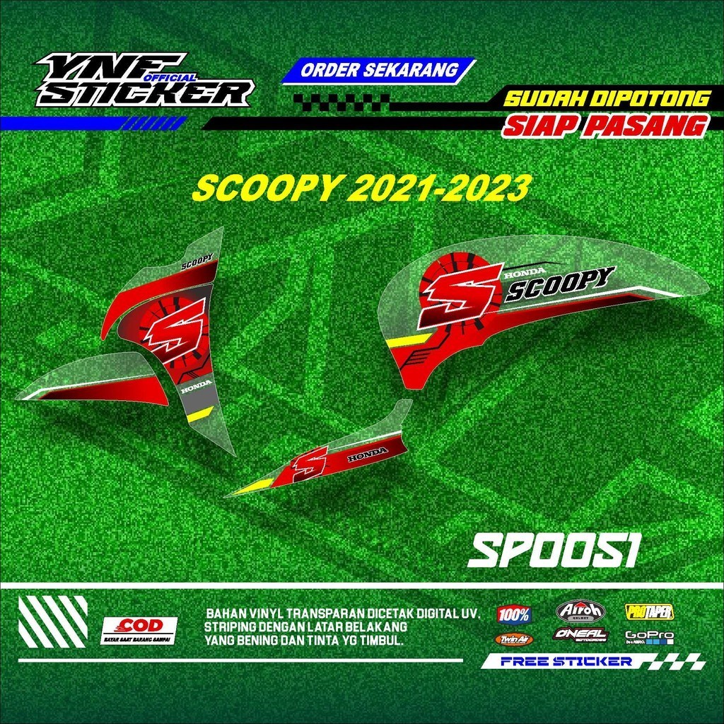 SP0051 SCOOPY 2018-2020 STIKER STRIPING TRANSPARAN  KEREN LIS VARIASI STIKER SUDAH CUTTING