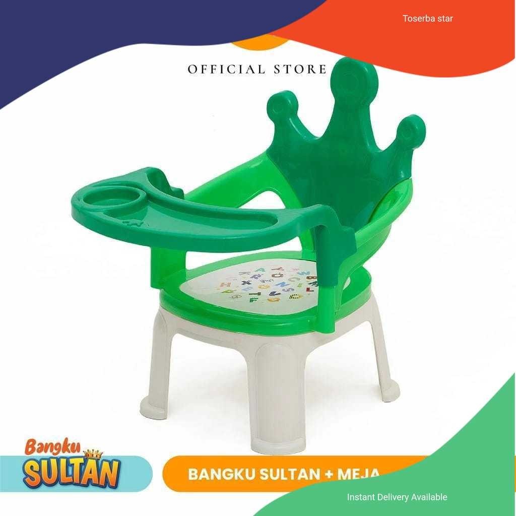 Kursi Sultan+Meja Plastik/ Kursi Meja Makan Anak/ Meja Makan+Kursi/ Bangku Sultan Anak Kiara