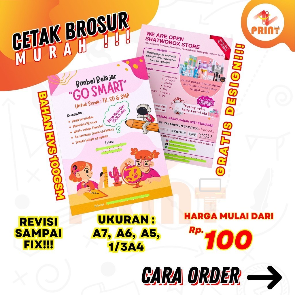 CETAK BROSUR MURAH GRATIS DESAIN, REVISI SAMPAI FIX BAHAN HVS 100GSM BISA UNTUK LAUNDRY DAN LAINNYA