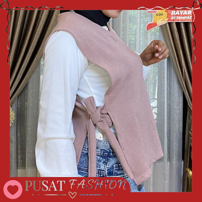 Basic Set Vest Knitt Rompi Wanita Rompi Wanita Korean Style Rompi Wanita Kekinian Set Kaos Rompi Wan