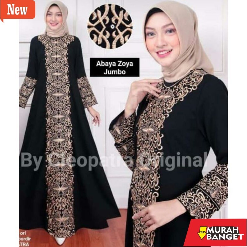 Abaya Turky untuk lebaran- Abaya hitam bordir turkey syar'i ori termurah PROMO