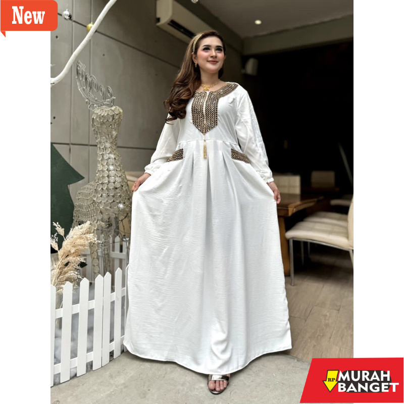 abaya lebaran ala Turkey- AYUNDA DRESS GAMIS ABAYA TURKEY TERBARU 2024 CRINCLE PREMIUM RENDA SULTAN 